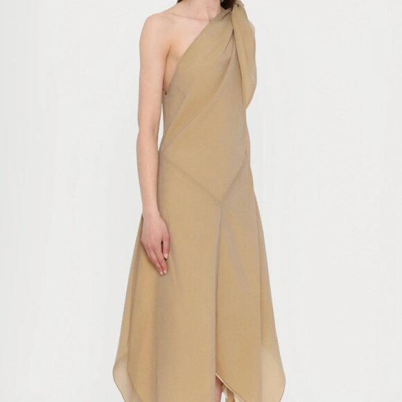 NEW NWT Rodebjer Spring Crinkled Dress Color: Tannin (XL) - Picture 6 of 9